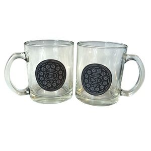 Oreo Glass Milk Dunking Mug Set-Left & Right 10oz